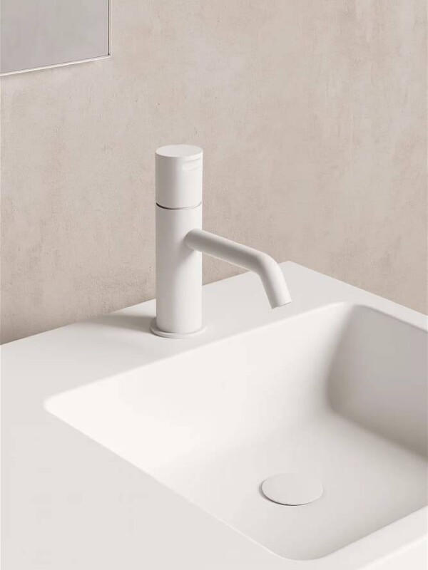 grifo blanco monomando lavabo