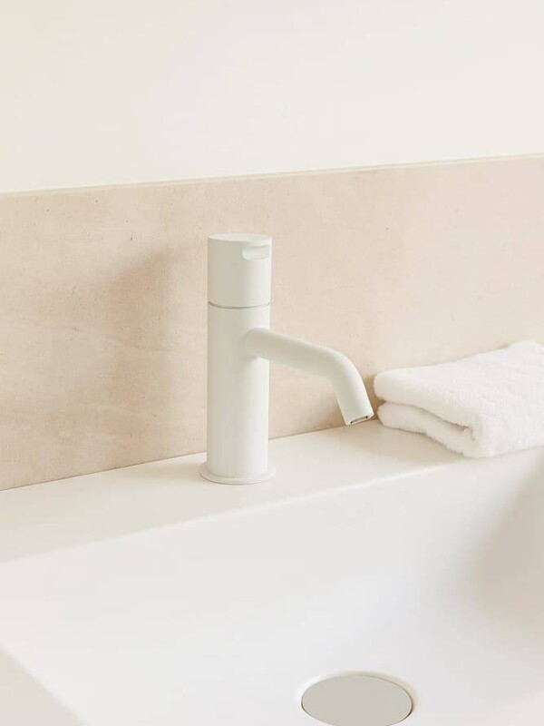 grifo blanco lavabo monomando