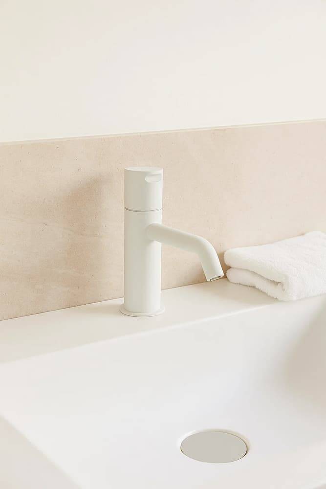 grifo blanco lavabo monomando