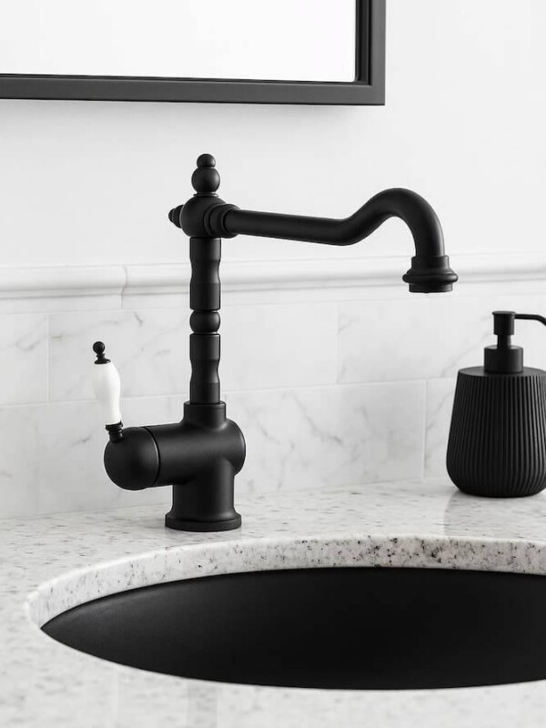 grifo lavabo negro retro