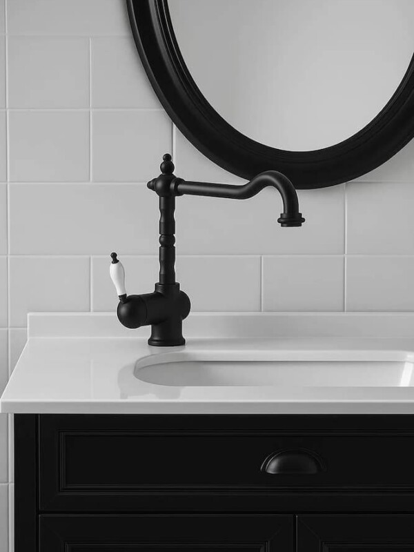 grifo negro para lavabo