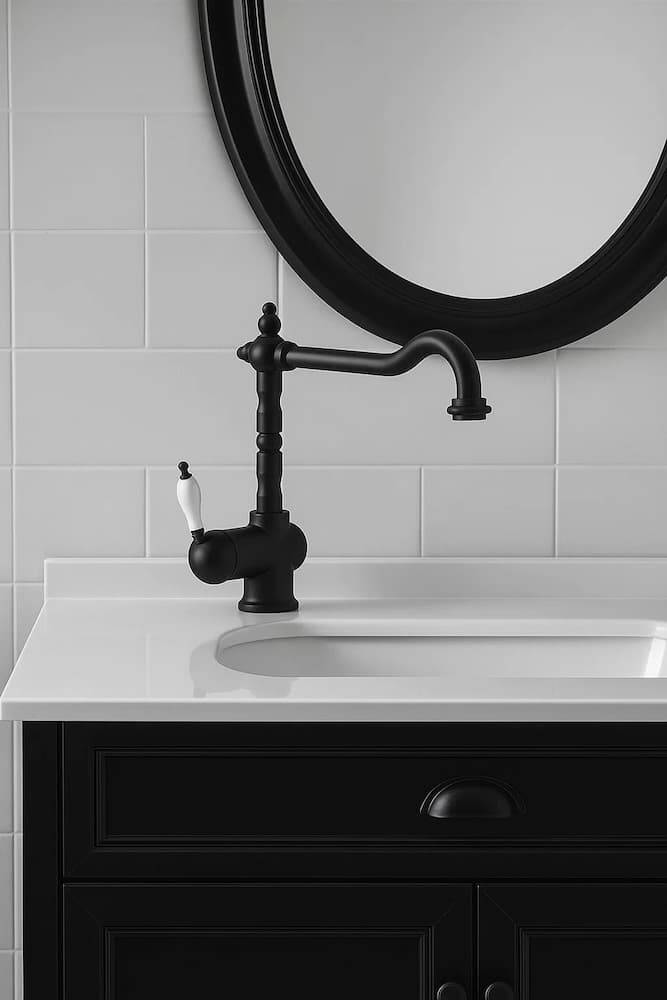 grifo negro para lavabo