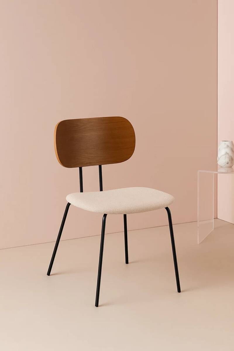 silla marron crema para comedor