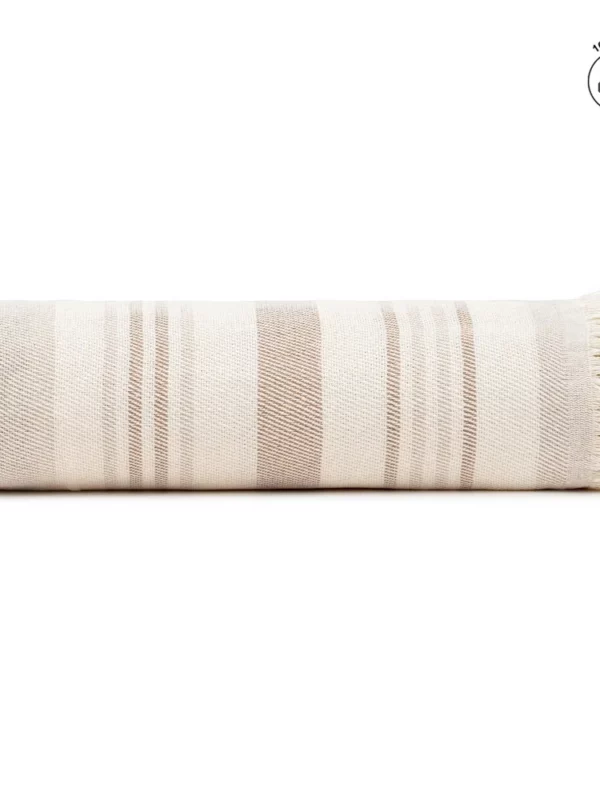 PLAID RAYAS BEIGE-MARRÓN ALGODÓN 280 X 260 CM