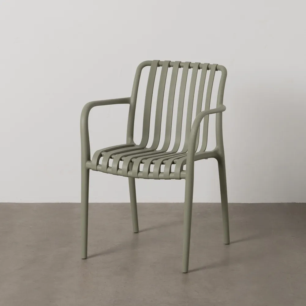 silla verde de exterior