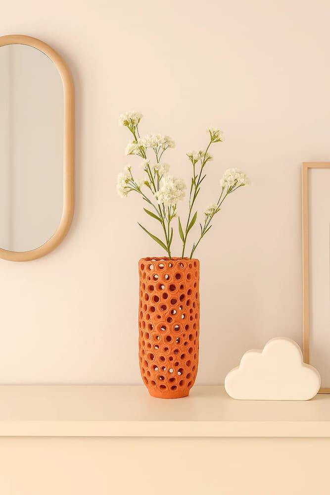 jarron naranja de ceramica terracota