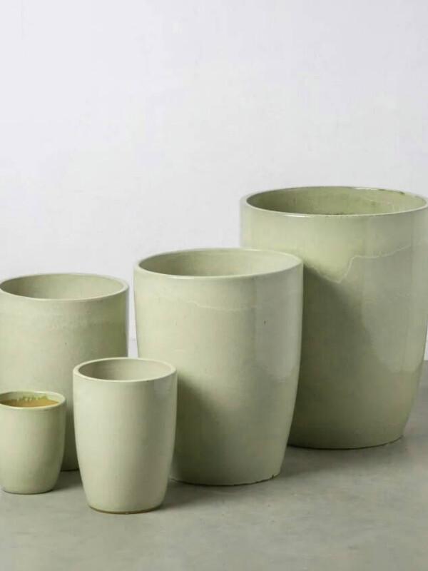 Macetero decorativo verde liso