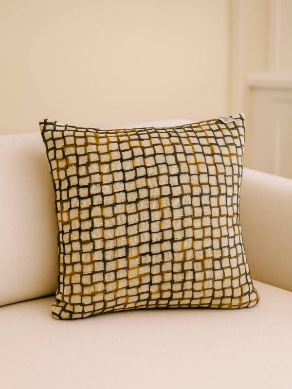 Cojín mostaza y ocre