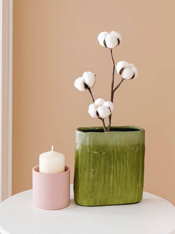 jarron verde ceramica