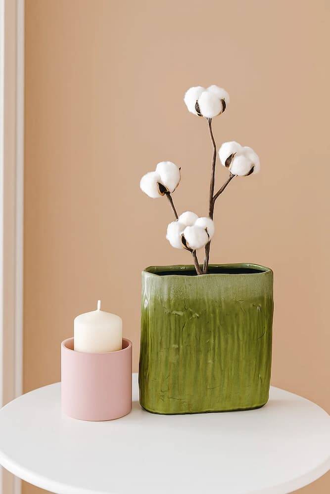 jarron verde ceramica