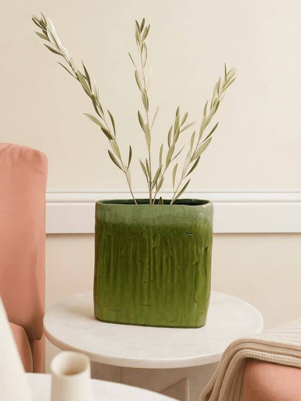 jarron verde ceramica