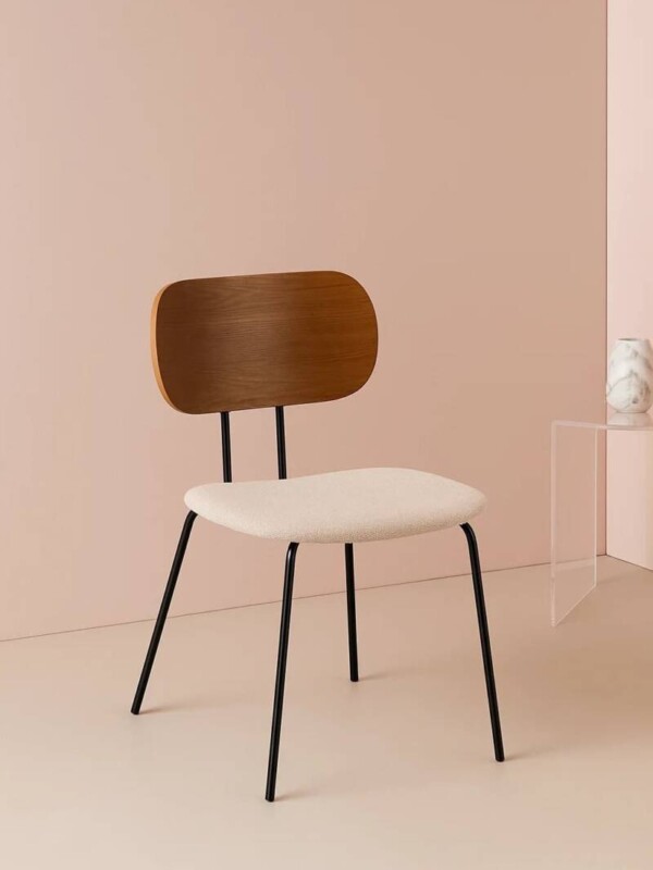 silla marron crema para comedor