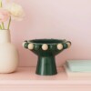 centro de mesa de ceramica verde