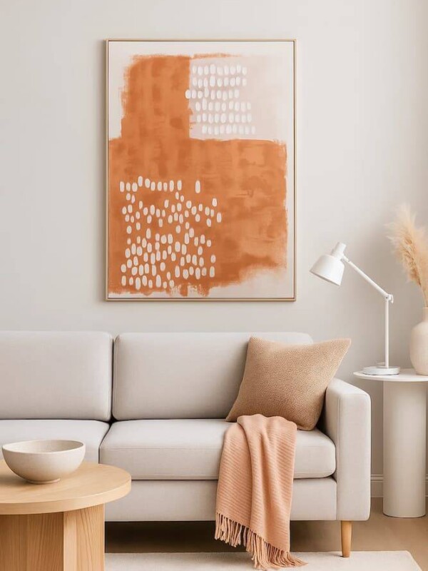 cuadro decorativo tonos tierra etnico