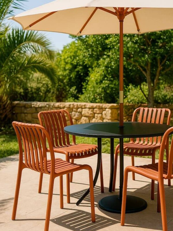 set de sillas exterior terracota