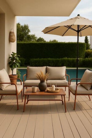 mobiliario de jardín con sombrilla