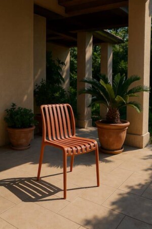 silla de jardín con sombra