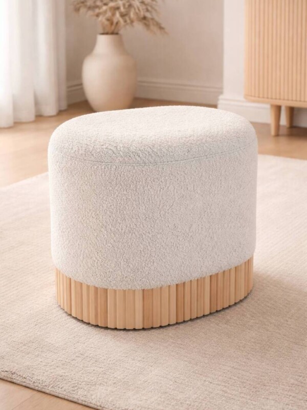 Puf baúl G crema (Grande)