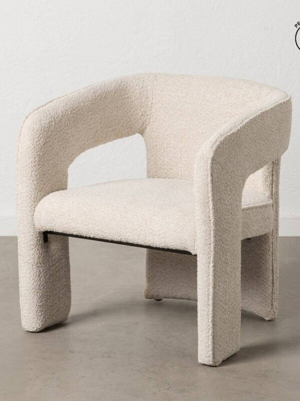 SILLA BEIGE TEJIDO SALÓN 69 X 66 X 73 CM