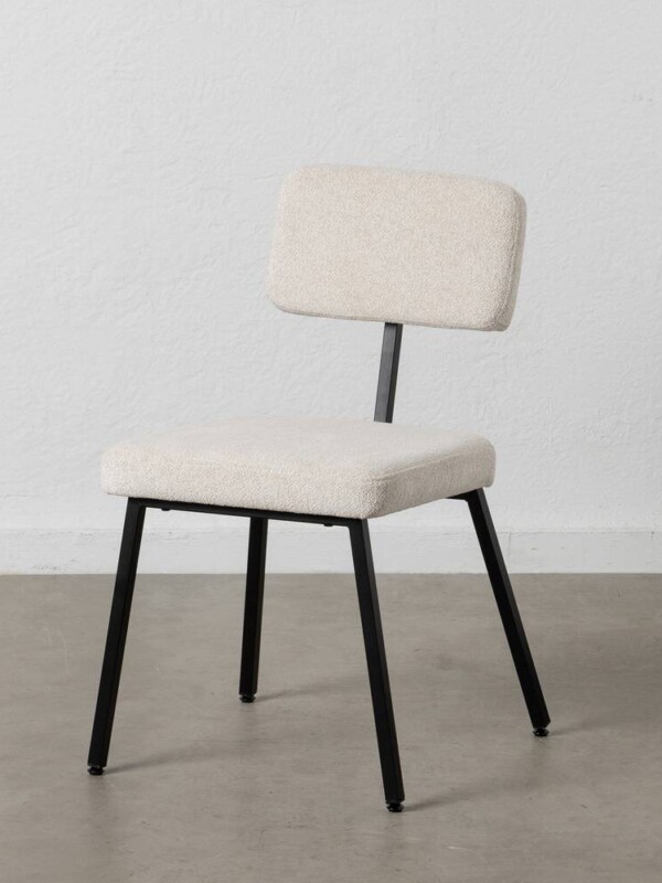 SILLA BLANCO TEJIDO-METAL DECORACIÓN 42,50 X 55 X 77,50 CM