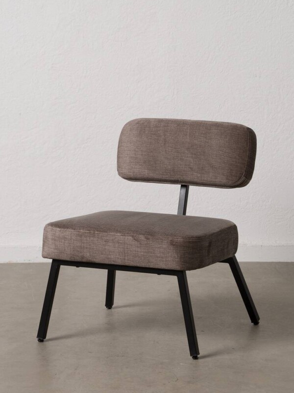 SILLÓN GRIS TEJIDO-METAL DECORACIÓN 58 X 59 X 71 CM