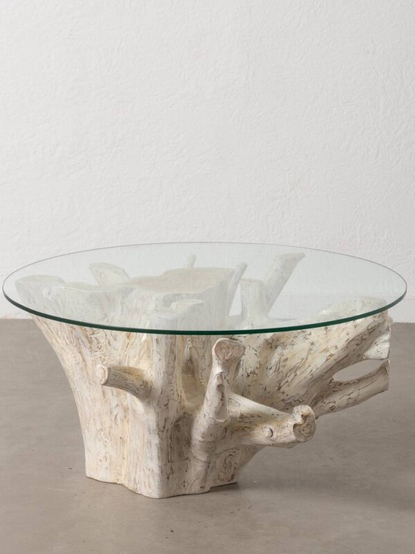 MESA CENTRO BLANCO ROZADO 90 X 90 X 45 CM