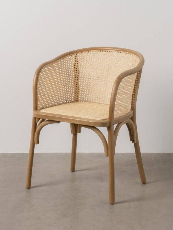 SILLA NATURAL MADERA-RATÁN 56 X 58 X 77 CM