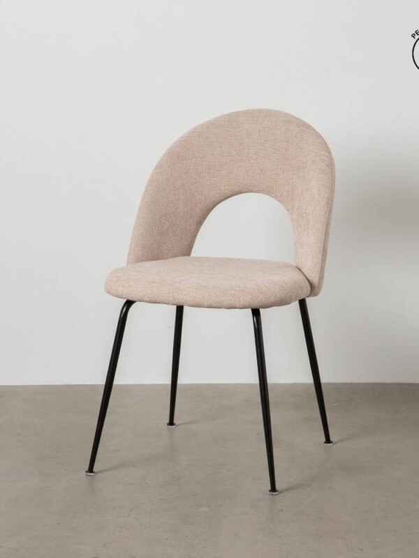SILLA BEIGE TEJIDO-METAL CONTRACT 49 X 60 X 81 CM