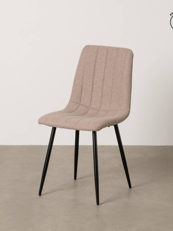 SILLA BEIGE TEJIDO-METAL SALÓN 44 X 51 X 88 CM