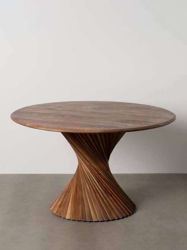 MESA COMEDOR MARRÓN MADERA DE ACACIA 130 X 130 X 76 CM