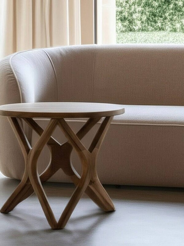 MESITA MIEL MADERA DE MANGO DECORACIÓN 60 X 60 X 50 CM