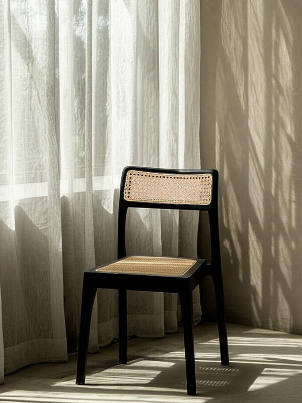 SILLA NATURAL-NEGRO MADERA CONTRACT 55 X 53 X 79,50 CM
