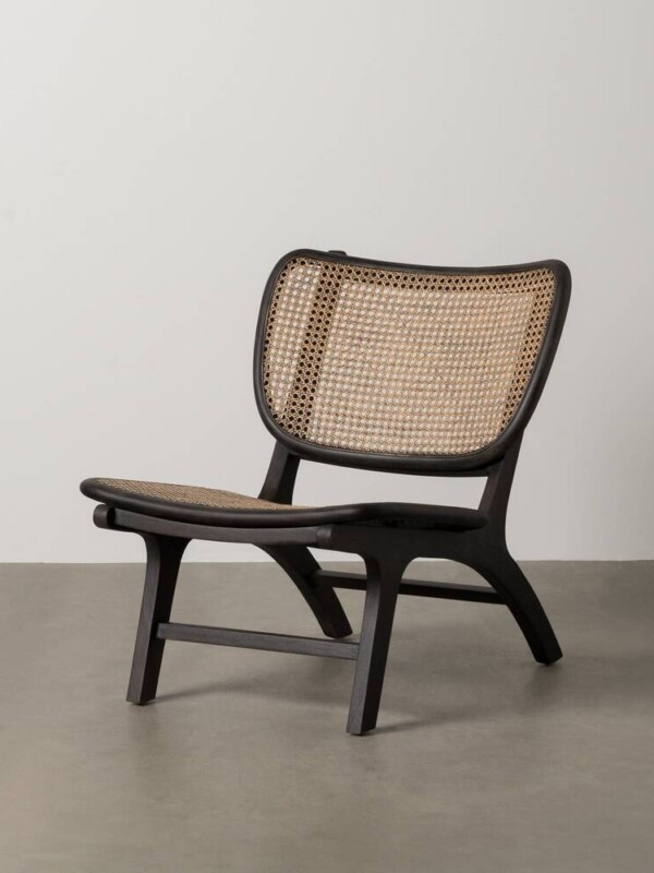 SILLÓN NEGRO RATÁN/MADERA SALÓN 84 X 58 X 74 CM