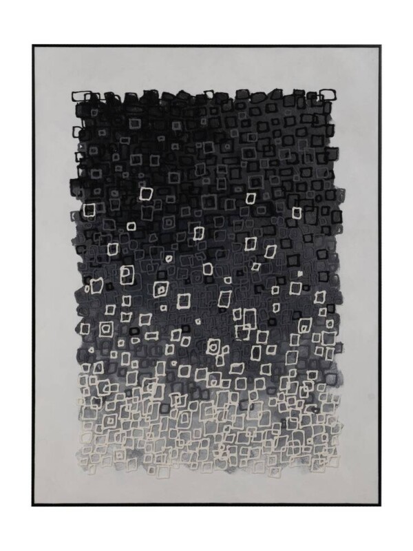 CUADRO ABSTRACTO BLANCO-NEGRO 90 X 120 CM