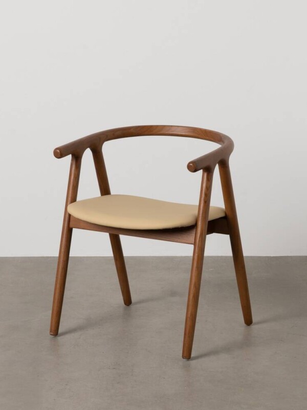 SILLA CREMA-MARRÓN MADERA DE OLMO 47 X 46 X 71 CM