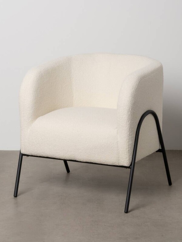 SILLÓN BLANCO TEJIDO-METAL SALÓN 68 X 66 X 74 CM
