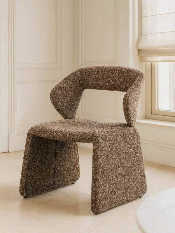 SILLA BEIGE TEJIDO SALÓN 59 X 63 X 81 CM