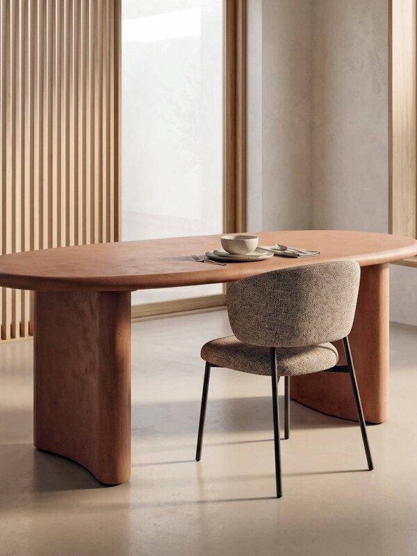 MESA COMEDOR TEJA DM-MICROCEMENTO SALÓN 180 X 90 X 76 CM