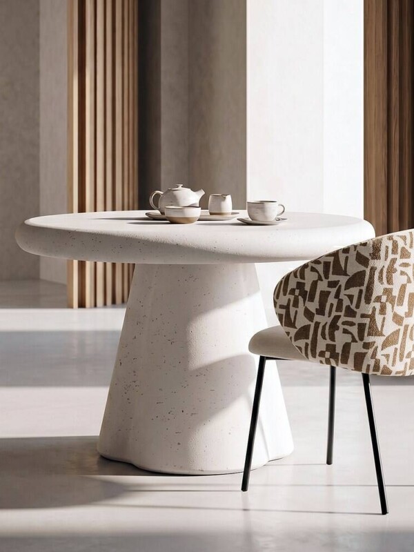 MESA COMEDOR TERRAZO DM-MICROCEMENTO 120 X 120 X 76 CM