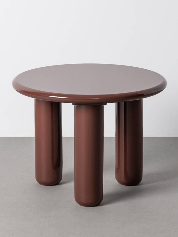 MESA AUXILIAR LACADO GRANATE DM SALÓN 60 X 60 X 45 CM