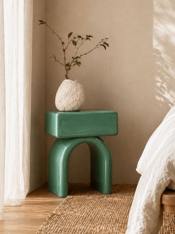 MESITA LACADO VERDE DM SALÓN 50 X 40 X 57 CM