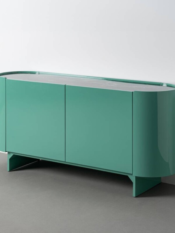 APARADOR LACADO VERDE MÁRMOL-DM SALÓN 160 X 45 X 75 CM