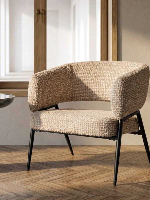 SILLÓN BEIGE TEJIDO-METAL SALÓN 71 X 70 X 75 CM