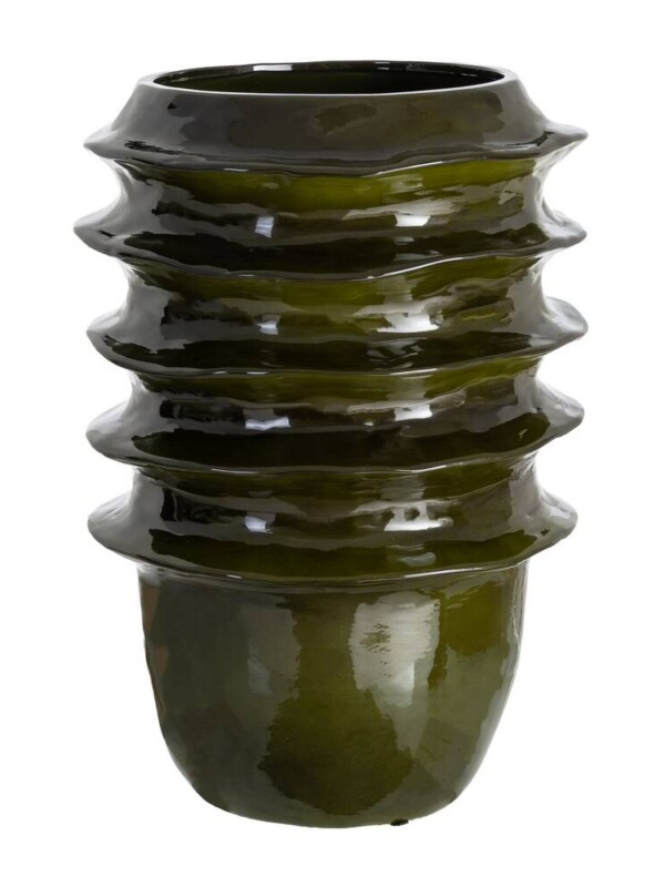 JARRÓN VERDE CERÁMICA DECORACIÓN 36 X 36 X 52 CM